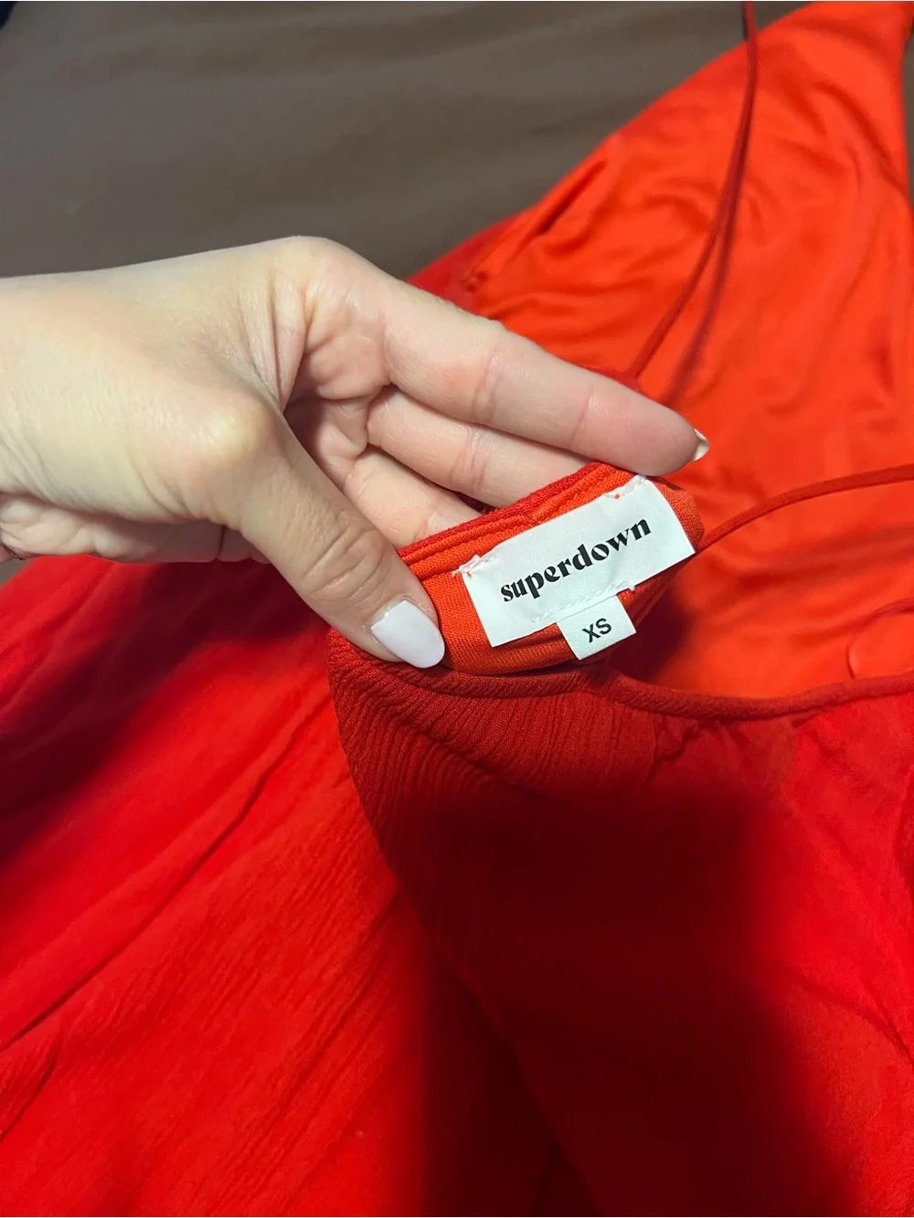 superdown Bright Red V-Neck Spaghetti Strap Mini Dress